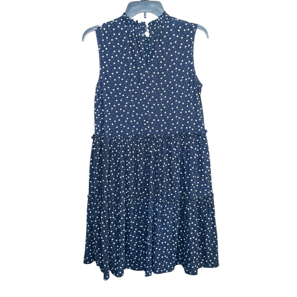 Siren Lily Petites Medium PM Floral Mesh Illusion Tiered Mini Dress Mock Neck